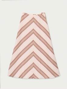 Nöista Medium Waist Striped Maxi Skirt Featuring A Bold Pattern For A Flattering Day-To-Night Wear. Spring, Summer Easter, Boho, Festival - Brown - View 5