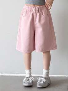 Dazy Kids 少女春夏新款水钻装饰喇叭牛仔裤 - 粉色 - 查看 3