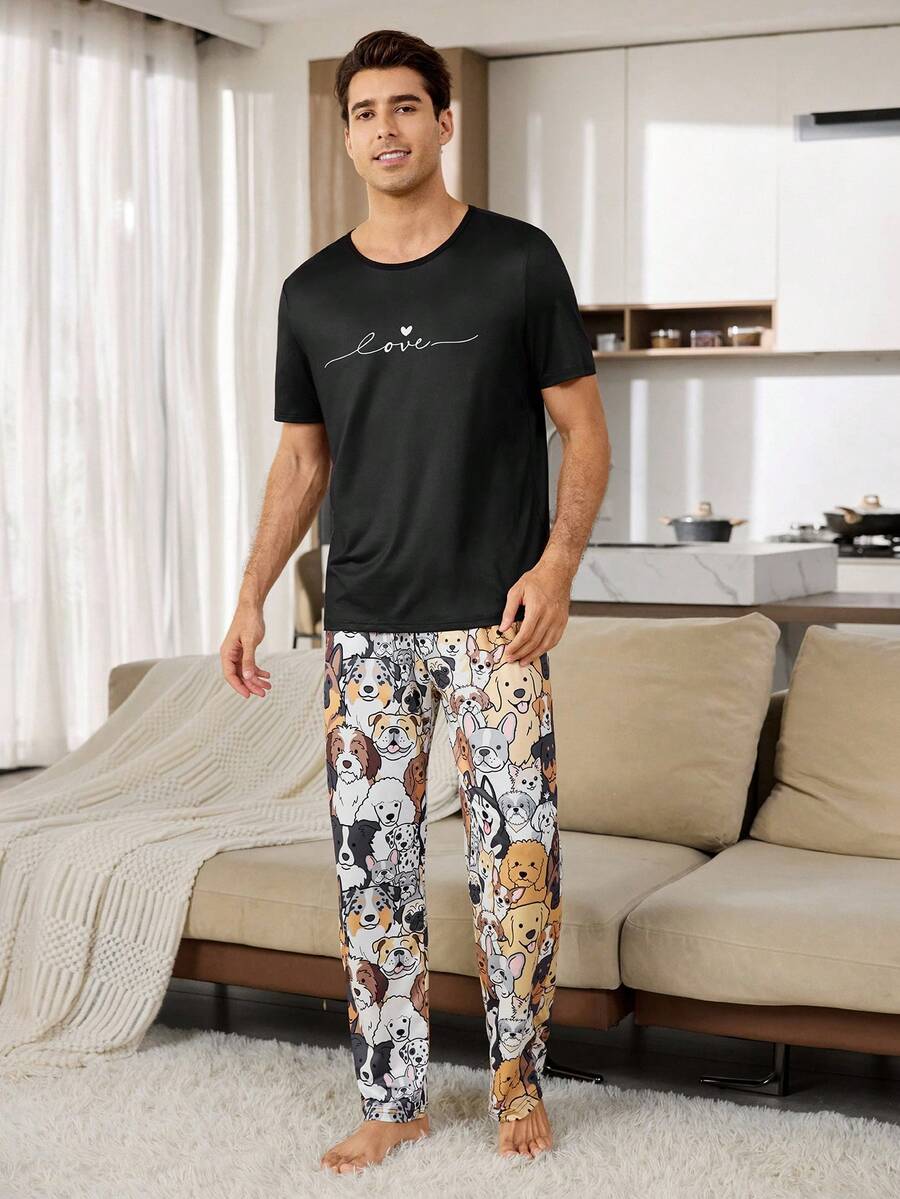 CoupledUp 2pcs Men's Plaid Pajama Set, Couple Matching Loungewear - Multicolor - View 1