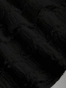 SHEIN Tall 女款黑色金飾優雅不對稱無袖金屬扣 T-shirt 與分層蛋糕蓬蓬裙 2 件套，夏季性感時尚派對之夜，適合高個女性 - 黑色 - 查看 6