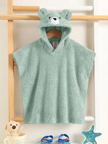 Bubblio Maillot de bain à capuche mignon et décontracté pour bébé garçon, motif dessin animé kaki moelleux - Vert menthe - Voir 7