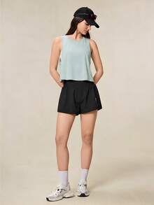OutZeal Kaos Olahraga Wanita untuk Gym, Musim Panas, Lari, Latihan, Campuran Wol Tencel, Menyerap Keringat, Atasan Aktif. - Aqua Biru - View 5