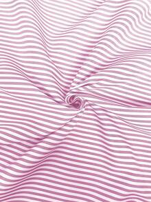 EMERY ROSE Plus Size Off-Shoulder Short Sleeve Striped Casual Loose Dress - Dusty Pink - View 4