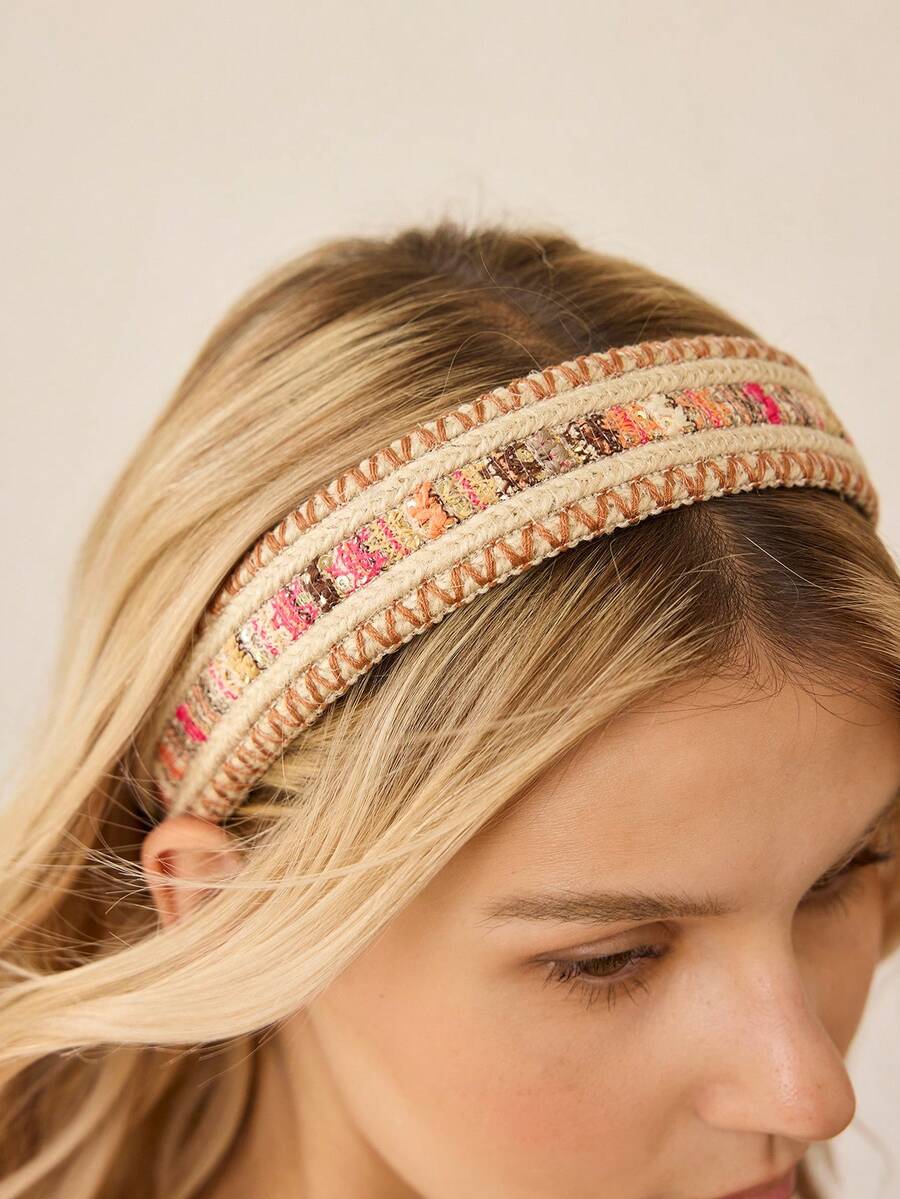 MOTF PREMIUM 波西米亚度假风发带 - 卡其色 - 查看 1