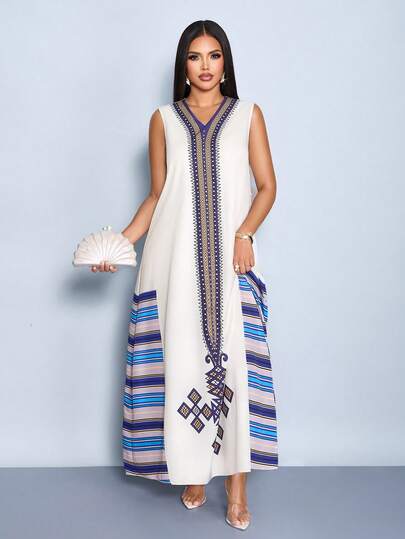 SOLERSUN 优雅的春夏女装连衣裙，完美适用于派对、休闲、度假、假日、约会、下午茶、毕业典礼等场合。产品特点包括宽松版型、收腰设计、印花图案和条纹。