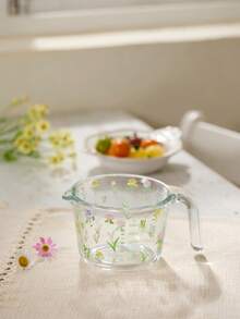 Cirelle 1 pieza Taza de medición de vidrio con escala, resistente a altas temperaturas, para cocina y hogar, tazón especial para huevos, taza de filtro de gran capacidad - Multicolor - Ver 2