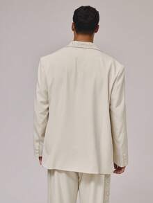 Musero Áo khoác blazer dáng ôm, cài khuy đơn, kiểu dáng ren móc, ve áo ren, thích hợp cho mùa xuân hè và kỳ nghỉ. - Lạc đà - Xem 2