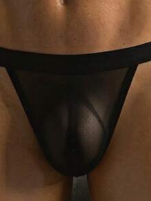 DrisQ Fashionable Black Hollow Mesh Sexy Men's Underwear - Black - View 4