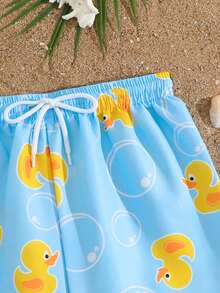 Bộ đồ bơi cho bé trai tuổi teen, 1 món, màu xanh da trời tươi sáng với họa tiết in hình vịt vàng và bong bóng trong suốt, thời trang, thoải mái, thích hợp cho bơi lội, kỳ nghỉ hè, bãi biển, tiệc bể bơi. - Nhiều màu - Xem 7
