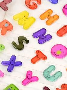 Joivida 2Pcs 3D Crystal Alphabet Number Stickers , Colorful Transparent Jelly Letter Number Stickers With Cute Cartoon Face Design, Self-Adhesive DIY Decals For Scrapbooking, Journaling, Notebook, Laptop, Water Bottle & Phone Case, Ideal For Birthday Party Favors & Creative Craft Projects (2 Styles Available) - multicolor - View 12