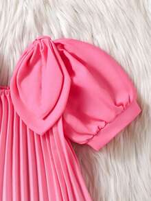 Đầm xếp ly ombre thời trang cho bé gái tuổi teen, mùa hè - Hồng - Xem 4