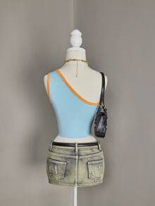 Modviera Women's Sexy Bombshell Beach Resort Asymmetrical Crop Top - Multicolor - View 7