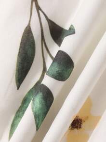 Joudiya Vestido midi sin mangas con estampado floral blanco y bordado, dulce para el Día de San Valentín, boda, fiesta, evento de moda, elegante para vacaciones y uso diario - Blanco - Ver 3