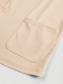 TaskEZ Solid Color Short Sleeve Pocket Top And Pants Scrub Uniform Set - Apricot - View 13