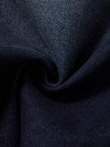 SHEIN سراويل جينز مقطعة للنساء والمراهقات، كاجوال ومتعددة الاستخدامات، غسيل فينتاج أزرق داكن، قطن ناعم، خصر عالي، تصميم حافة مبهرة، سراويل جينز قصيرة بطراز أمريكي رجعي Y2K - الأزرق - مشاهدة 6