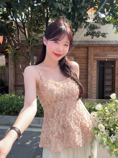 DAZY 纹理面料A字连衣裙，无袖休闲夏季背心外套（女士款）