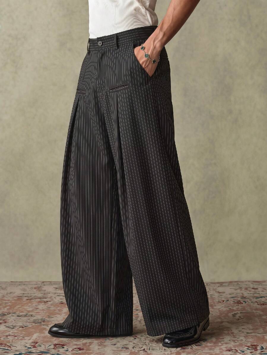 SWAVVY 男士简约印花休闲裤 - 黑色 - 查看 1