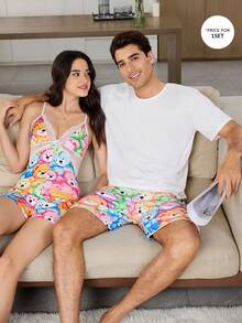 CoupledUp Bộ đồ ngủ đôi hình gấu bông nhiều màu sắc dành cho nam giới - Nhiều màu - Xem 5