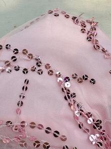 Sunnyshic Women's Pink Elegant And Sexy Backless Halter Tie Mesh Sequin Mini Dress. Suitable For Parties, Graducation, Birthday Parties , Night Outs And Etc, - White - View 9