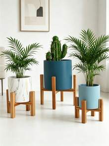 1 chiếc giá đỡ chậu hoa bằng gỗ tre, kệ trưng bày cây cảnh cho phòng khách, bệ cửa sổ, bàn làm việc, trang trí nhà cửa, ý tưởng quà tặng Giáng sinh, vật dụng cần thiết. - Giá hoa - Xem 3