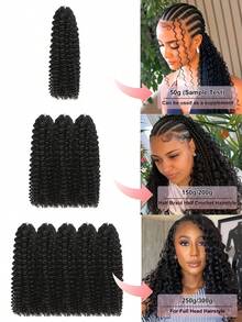 Boho Braids Miracle Knot Crochet Hair In 100% Remy Feather Line Crochet Hair Braids Salon Silky Seamless Invisible Natural Black Color Kinky Curly Miracle Knots Feather Crochet Human Hair Braiding For Woman Micro Pre Looped Crochet Hair Kinky Curl Extensions - Natural Black - View 5