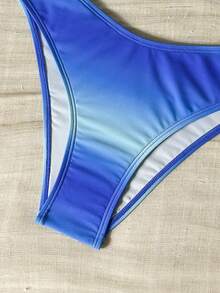 Swim Vcay Bộ bikini ombre xanh gradient mùa xuân/hè 2026 với họa tiết sao biển, đồ bơi tối giản thanh lịch dành cho vòng một nhỏ, thích hợp cho kỳ nghỉ biển. - Nhiều màu - Xem 4