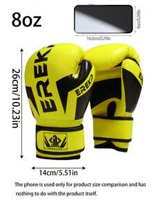 Yellow 8oz 10oz 12oz 14oz 16oz Unisex Breathable Boxing Gloves, Suitable For Boxing, Kickboxing, MMA, Muay Thai, MMA, And Heavy Bag Training. Comfortable Boxing Gloves. - Yellow - View 4