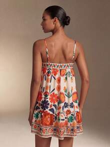 Swim Vcay Vestido casual sin mangas con estampado floral para mujer, adecuado para vacaciones - Multicolor - Ver 2