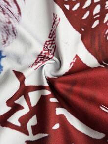 Rustia 时尚六分钟印花水墨画针织弹力裤 - 彩色 - 查看 7