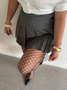 GalTyme Plus Size Women's Fashionable Sexy Hollow Out Fishnet Leggings - Black - View 7