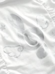 J-Fashion 夏季女士休闲波点拼接露肩吊带背心 - 白色 - 查看 3
