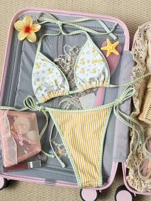 Swim Mod Women's Casual Vacation Ditsy Floral Bikini 2 Pieces Set - Multicolor - View 4