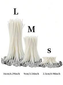 100 Buah Sumbu Lilin Katun Pra-Lilin dengan Tab Penahan Logam dan Inti Tanpa Asap untuk Perlengkapan Pembuatan Lilin Aromaterapi DIY - berbagai - View 2
