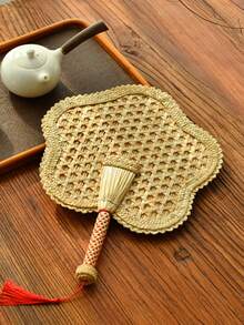 Cirelle 手工编织竹扇，带流苏，经典手摇工艺扇，编织工艺精湛，无折痕，不易变形，适合庭院品茶、日常公园旅行、户外野餐等场合。 - 多色 - 查看 10