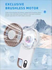 Teckwe Ventilateur de refroidissement portable à main, batterie lithium-ion rechargeable USB 1800 mAh avec longue durée de vie, ventilateur à main à refroidissement rapide, vitesse réglable sur 100 niveaux, conception de haute qualité, convient pour les studios, les bureaux, le camping, la randonnée et les voyages, pour une utilisation intérieure et extérieure - cadeau d'été parfait - multicolore - Voir 5