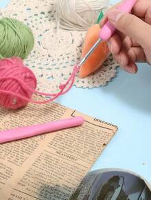 1 Set Crochet Hook Set Knitting Tool Accessories PU Storage Bag Portable Craft Kit Random Color Supplies For Beginners DIY Yarn Weaving - multicolor - View 6