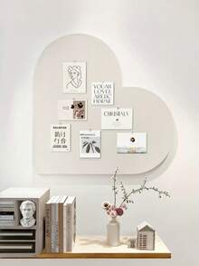 1 pieza Tablero de fieltro con forma de corazón multicolor, de uso múltiple para oficina, hogar, pared de fotos, tablero de notas, tablero de corcho, tablero de visión, con respaldo autoadhesivo, ligero y portátil para uso diario - Multicolor - View 6