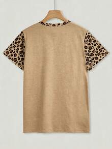 EMERY ROSE Áo thun nữ tay raglan cổ tròn in họa tiết da báo, kiểu dáng thường ngày. - Nhiều màu - Xem 2