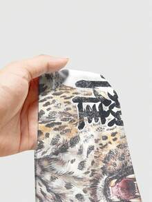 ROMWE Avant Sexy Tiger Head Vintage Contrast Color Chinese Slogan Women Tank Top - White - View 5