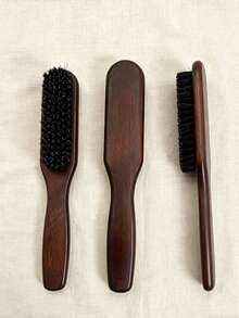Pig Bristle Smoothing Comb - Soft To Medium Hardness Smoothing Comb, Suitable For Creating Smooth And Tangle-Free Hairstyles For Both Men And Women - Wooden Handle, Essential For Back-To-School Season And Travel, Comb, Curl Comb, Detangling Comb, Ladies' Comb, Hair Salon, Hair Care Tool - Multicolor - View 8