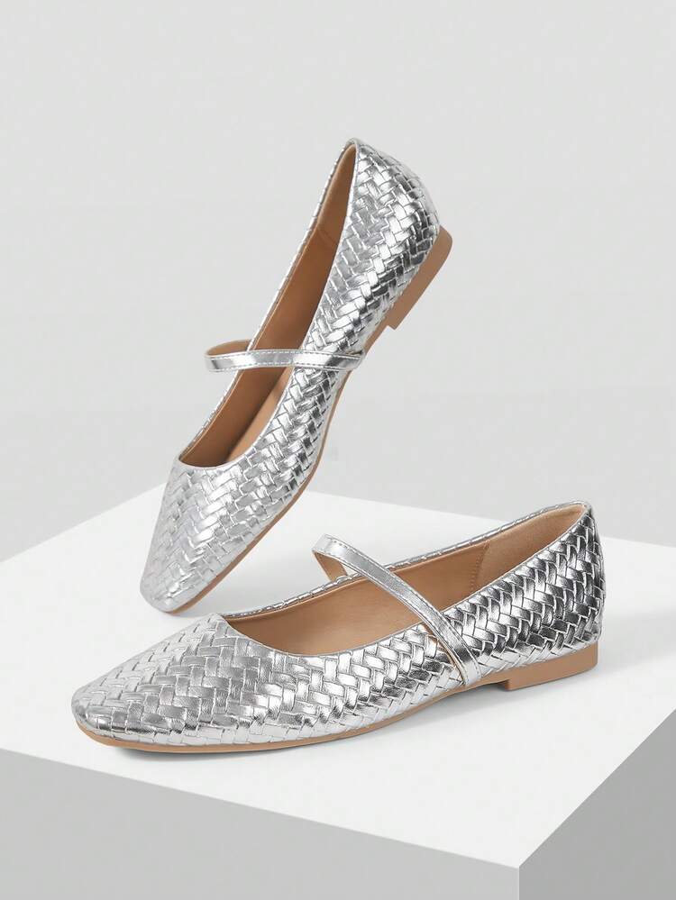 COMFORTABLE MINIMALIST VERSATILE WOMEN SQUARE TOE MARY JANE FLAT SHOES, SUITABLE FOR HALLOWEEN FOR CHRISTMAS