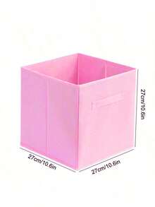 Pink Foldable Storage Box, Lidless Closet Organizer Box, Multipurpose Household Storage Container - Pink - View 8