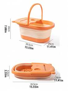 Foldable Massage Foot Basin For Adults, Home And Dormitory Use Simple Design With Cover, Deep Soaking Foot Bath Foldable Foot Soaking Bucket, Home Use, Simple Massage, Wellness, Foot Bath Basin, Over Knee, With Cover, Keeps Warm, Light Weight, Space Saving - Multicolor - View 3