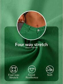 SHEIN Tall Mid-Rise Skinny Flare Jeans - Green - View 7