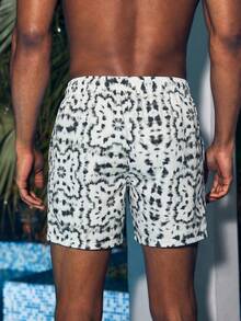 Manfinity Swimmode 度假海灘全身印花沙灘短褲 - 彩色 - 查看 4