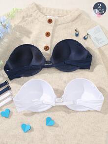 DesireSculpt 2件套女士纯色简约百搭内衣套装 - 彩色 - 查看 2