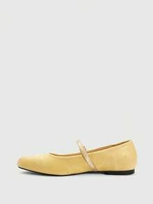 CUCCOO BIZCHIC Women's Casual Versatile Simple Commuter Flats - Light yellow - View 4