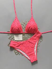 Swim Mod Conjunto de traje de baño de 2 piezas para mujer, Primavera/Verano 2026, Estilo puro y dulce a la moda, Estilizador con decoración floral, Adecuado para bikini de resort de aguas termales - Multicolor - Ver 1