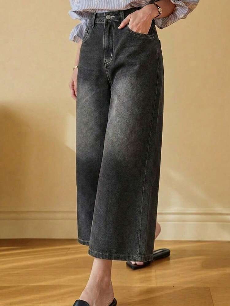 Women's Casual Washed Low-Waist 7/8 Length Jeans