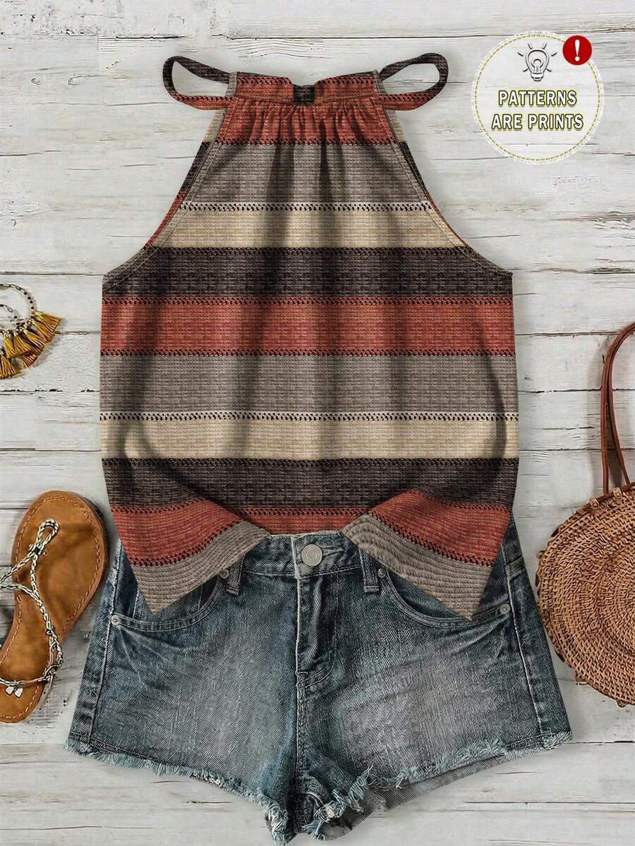 EMERY ROSE Camiseta de tirantes minimalista casual de talla grande, adecuada para el verano - Multicolor - Ver 1